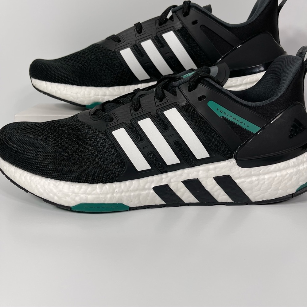 ADIDAS EQUIPMENT PLUS BLACK WHITE GREEN MENS RUNNING SHOES SIZE 10 BOOST NEW - Picture 7 of 10
